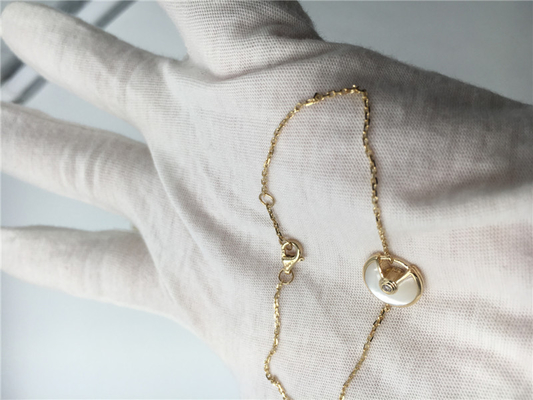 XS πρότυπο βραχιόλι Amulette κοσμήματος πολυτέλειας χρυσό που τίθεται με έναν λαμπρό - κομμένο διαμάντι