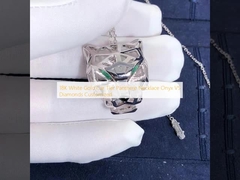 18K άσπρο χρυσό περιδέραιο Onyx Panthere σειρών αυτοκινήτων ΕΝΑΝΤΙΟΝ των διαμαντιών που προσαρμόζονται