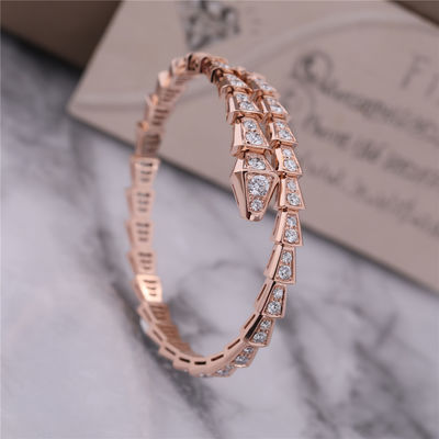 ποιότητας  Luxury Closet Rose Gold Bracelet Serpenti Viper one-coil full diamond Snake Bangle 353792 εργοστάσιο