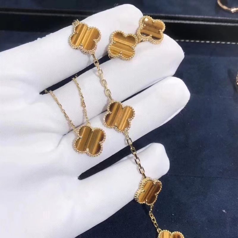 Ποιότητα 18K χρυσός και Real Diamonds Van Cleef και Arpels 5 εκλεκτής ποιότητας Alhambra μοτίβων βραχιόλι εργοστάσιο