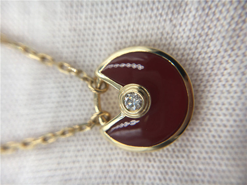 Ποιότητα XS η πρότυπη συνήθεια Jewelry Amulette de Necklace 18K υψηλών σημείων αυξήθηκε χρυσό Carnelian εργοστάσιο