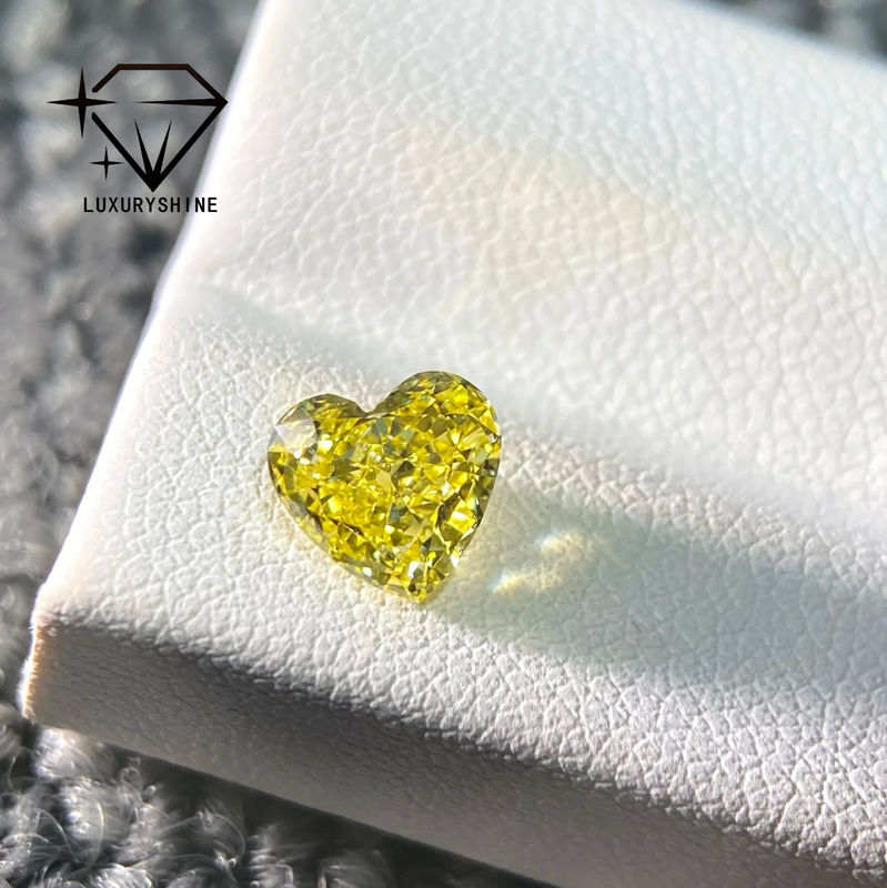 Ποιότητα LuxuryShine VS1 Διαμάντι Εργαστηρίου Fancy Yellow Heart Shape 1CT 2CT 3CT 4CT 5CT Πραγματικά Διαμάντια Με Πιστοποιητικό IGI εργοστάσιο
