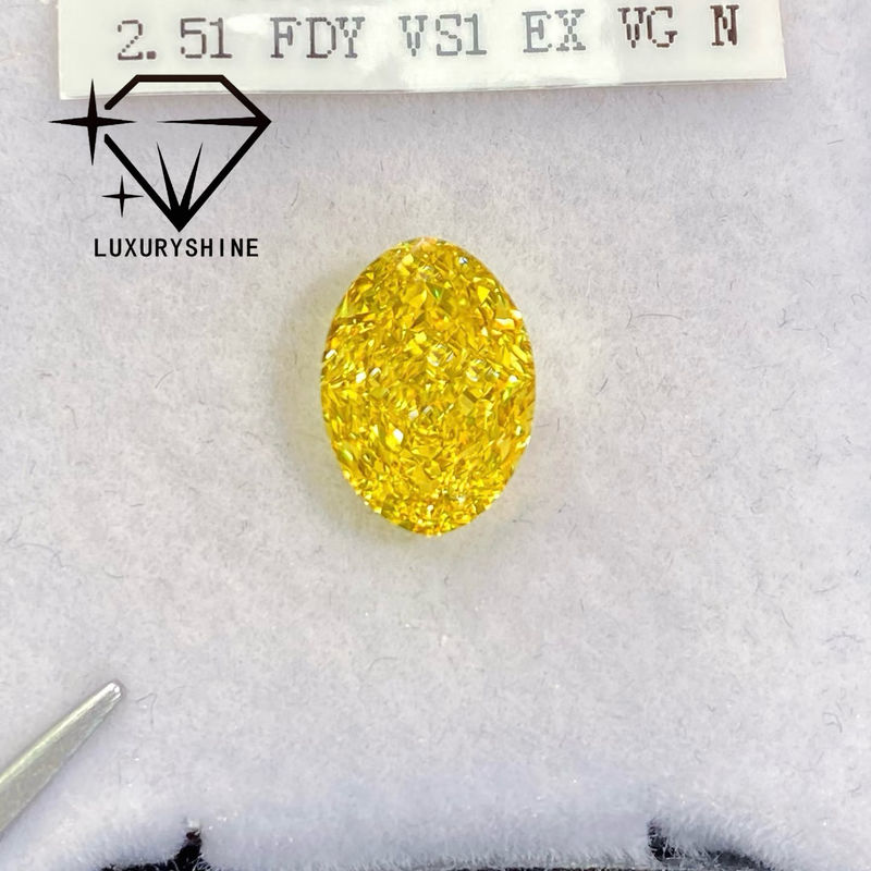 Ποιότητα LuxuryShine VVS-VS Fancy Yellow/Light Yellow/Fancy Intense/Vivid Yellow Διαμάντι Εργαστηρίου 1CT 2CT 3CT 4CT 5CT Οβάλ Εξαιρετικής Κοπής Με Πιστοποιητικό & Προσαρμοσμένα κοσμήματα εργοστάσιο