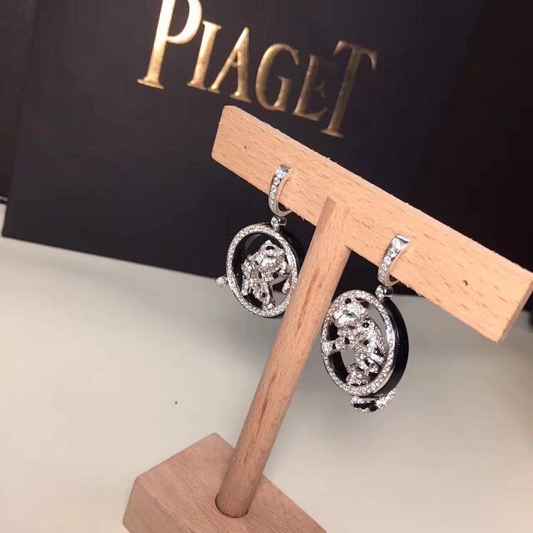 Ποιότητα Χρυσός σκουλαρικιών διαμαντιών 18K Jewelry PanthèRe de νεφρίτης Onyx White Gold σμαράγδων εργοστάσιο