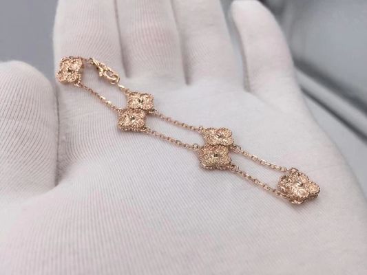 Ποιότητα Van Cleef & το γλυκό Alhambra βραχιόλι 6 Arpels μοτίβα αυξήθηκαν χρυσός εργοστάσιο