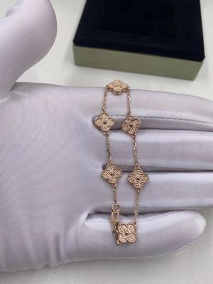 Ποιότητα Van Cleef & το γλυκό Alhambra βραχιόλι 6 Arpels μοτίβα αυξήθηκαν χρυσός εργοστάσιο