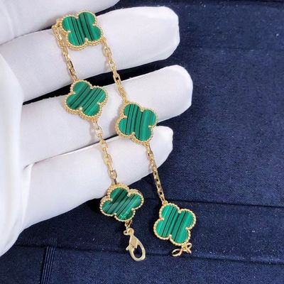 Ποιότητα Red Van Cleef Arpels 18K χρυσό βραχιόλι 5 μοτίβα με τον πολύτιμο λίθο εργοστάσιο
