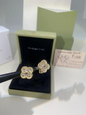 Ποιότητα Κίτρινος χρυσός σκουλαρικιών 18k VCA ο εκλεκτής ποιότητας Alhambra/αυξήθηκε χρυσός/άσπρος χρυσός με τον πολύτιμο λίθο εργοστάσιο