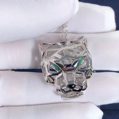 Ποιότητα 18K άσπρο χρυσό περιδέραιο Onyx Panthere σειρών αυτοκινήτων ΕΝΑΝΤΙΟΝ των διαμαντιών που προσαρμόζονται εργοστάσιο