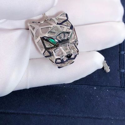 Ποιότητα 18K άσπρο χρυσό περιδέραιο Onyx Panthere σειρών αυτοκινήτων ΕΝΑΝΤΙΟΝ των διαμαντιών που προσαρμόζονται εργοστάσιο