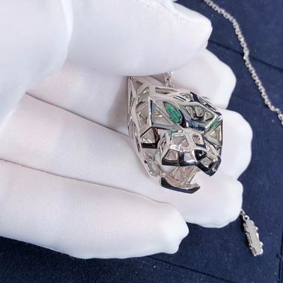 Ποιότητα 18K άσπρο χρυσό περιδέραιο Onyx Panthere σειρών αυτοκινήτων ΕΝΑΝΤΙΟΝ των διαμαντιών που προσαρμόζονται εργοστάσιο
