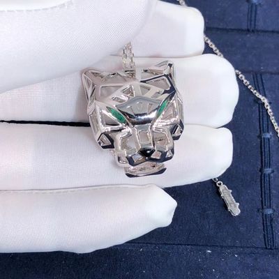 Ποιότητα 18K άσπρο χρυσό περιδέραιο Onyx Panthere σειρών αυτοκινήτων ΕΝΑΝΤΙΟΝ των διαμαντιών που προσαρμόζονται εργοστάσιο