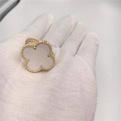 Ποιότητα VCARF78900 Van Cleef και μαγικός Alhambra κίτρινος χρυσός δαχτυλιδιών Arpels με τη μορφή λουλουδιών εργοστάσιο
