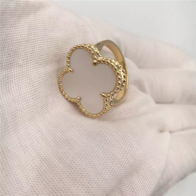 Ποιότητα VCARF78900 Van Cleef και μαγικός Alhambra κίτρινος χρυσός δαχτυλιδιών Arpels με τη μορφή λουλουδιών εργοστάσιο