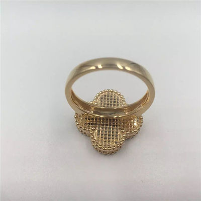Ποιότητα VCARF78900 Van Cleef και μαγικός Alhambra κίτρινος χρυσός δαχτυλιδιών Arpels με τη μορφή λουλουδιών εργοστάσιο