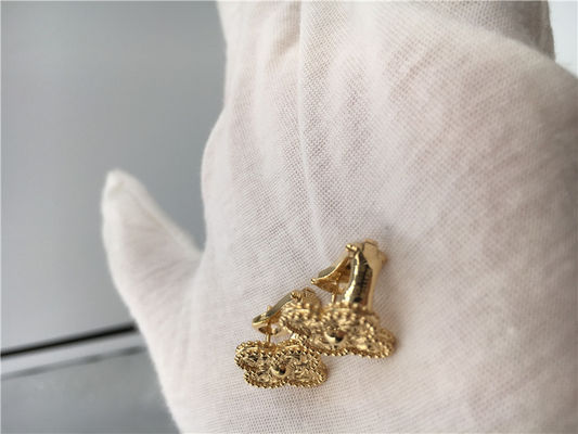 Ποιότητα Van Cleef Vintage Alhambra σκουλαρίκια, 18K Yellow Gold Van Cleef Mini Alhambra σκουλαρίκια εργοστάσιο
