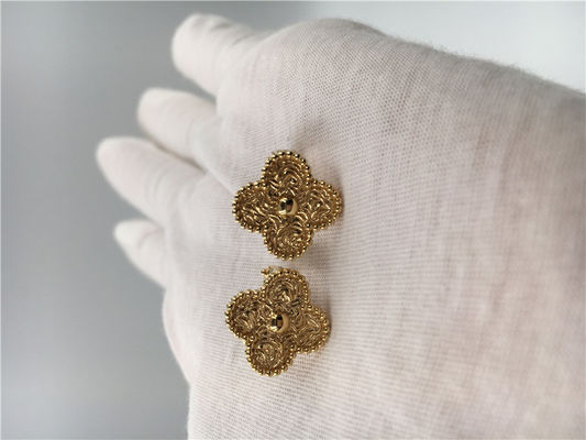 Ποιότητα Van Cleef Vintage Alhambra σκουλαρίκια, 18K Yellow Gold Van Cleef Mini Alhambra σκουλαρίκια εργοστάσιο