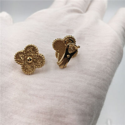 Ποιότητα Van Cleef Vintage Alhambra σκουλαρίκια, 18K Yellow Gold Van Cleef Mini Alhambra σκουλαρίκια εργοστάσιο