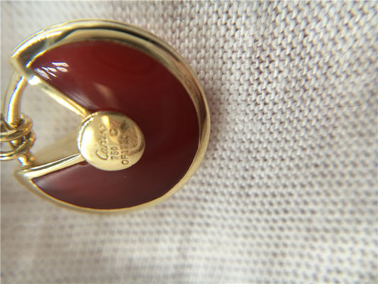 Ποιότητα XS η πρότυπη συνήθεια Jewelry Amulette de Necklace 18K υψηλών σημείων αυξήθηκε χρυσό Carnelian εργοστάσιο