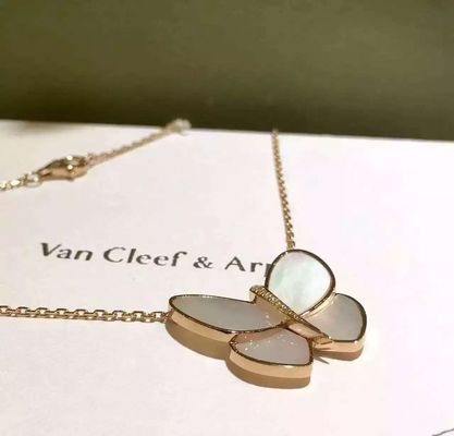 Ποιότητα Κίτρινος χρυσός περιδεραίων 18K κρεμαστών κοσμημάτων πεταλούδων, Van Cleef Butterfly περιδέραιο εργοστάσιο