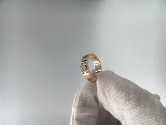 Ποιότητα Λαμπρός - κομμένο δαχτυλίδι 18K κίτρινο χρυσό N4250100 μοναχικών αγάπης διαμαντιών εργοστάσιο