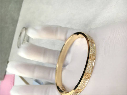 Ποιότητα Κίτρινος χρυσός βραχιολιών 18K αγάπης κοσμήματος συνήθειας υψηλών σημείων διαμαντιών εργοστάσιο