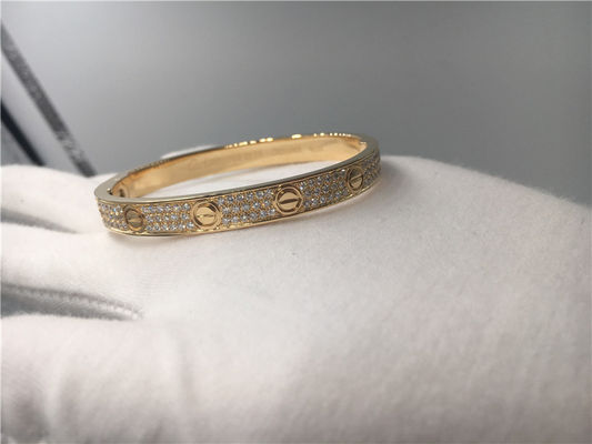 Ποιότητα Κίτρινος χρυσός βραχιολιών 18K αγάπης κοσμήματος συνήθειας υψηλών σημείων διαμαντιών εργοστάσιο