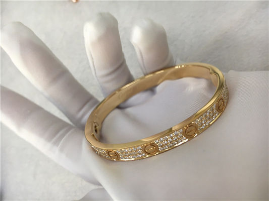 Ποιότητα Κίτρινος χρυσός βραχιολιών 18K αγάπης κοσμήματος συνήθειας υψηλών σημείων διαμαντιών εργοστάσιο