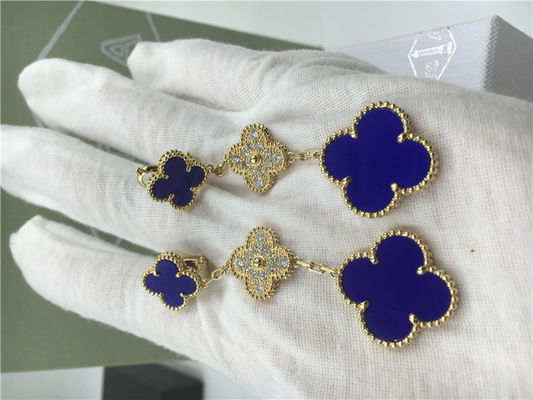 Ποιότητα VCARO9II00 Van Cleef Vintage Alhambra σκουλαρίκια με Malachite/το διαμάντι εργοστάσιο