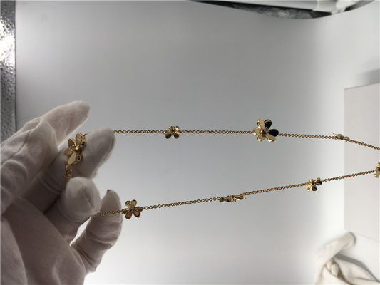 Ποιότητα 18k κίτρινο χρυσό περιδέραιο με τα στρογγυλά διαμάντια, 9 Flowers Van Cleef Frivole περιδέραιο εργοστάσιο