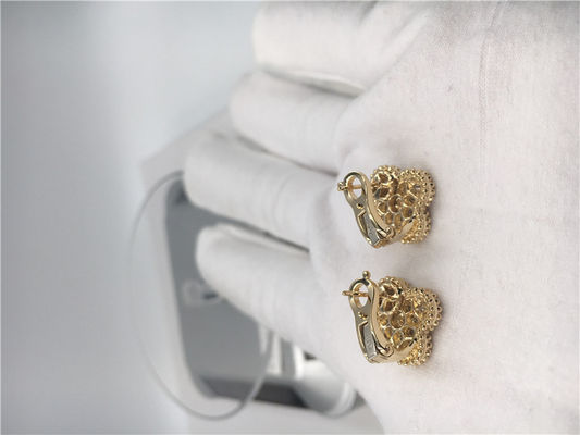 Ποιότητα Στρογγυλά εκλεκτής ποιότητας 18K χρυσά σκουλαρίκια διαμαντιών χειροποίητα για τη σύζυγο/τη φίλη εργοστάσιο