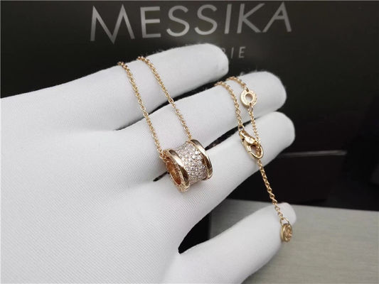 Ποιότητα 18K κίτρινο χρυσό περιδέραιο κοσμήματος Β Zero1 πολυτέλειας με τα μικρά διαμάντια 100% χειροποίητα εργοστάσιο