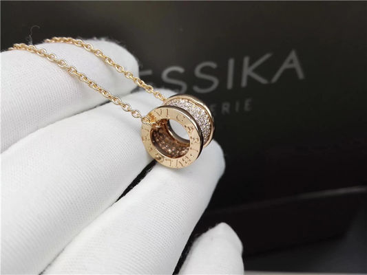 Ποιότητα 18K κίτρινο χρυσό περιδέραιο κοσμήματος Β Zero1 πολυτέλειας με τα μικρά διαμάντια 100% χειροποίητα εργοστάσιο