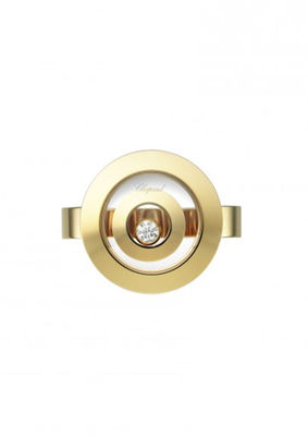 Ποιότητα 18K χρυσό δαχτυλίδι πνευμάτων Chopard ευτυχές, φυσικό δαχτυλίδι διαμαντιών 0,1 καρατιών μορφής καρδιών εργοστάσιο
