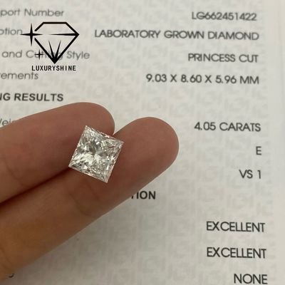 Ποιότητα Διαμάντια Γάμου Χονδρικής LuxuryShine Princess Cut Lab Grown Diamond D-F Color VVS-VS Με Πιστοποιητικό IGI Excellent Cut εργοστάσιο