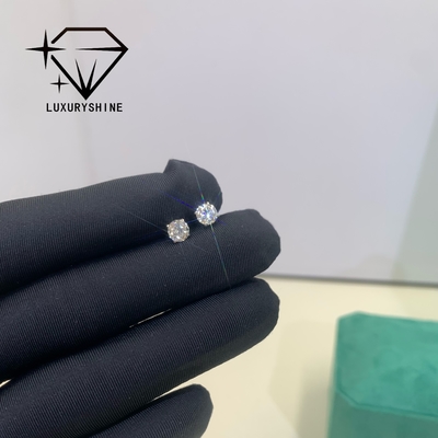 Στρογγυλά σκουλαρίκια LuxuryShine με διαμάντια εργαστηρίου VVS2/VS1 Clarity από 18K συμπαγές χρυσό, προσαρμοσμένα κοσμήματα με πιστοποιητικό IGI, μοντέρνα σκουλαρίκια, δώρο για την Ημέρα του Αγίου Βαλεντίνου