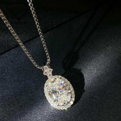 Ποιότητα 18K χρυσό οβάλ εργαστηριακό καλλιεργημένο διαμαντένιο μενταγιόν VVS1-VS1 0.3-3.0ct εργοστάσιο
