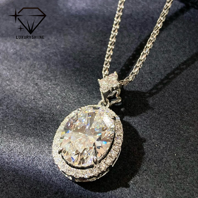 18K χρυσό οβάλ εργαστηριακό καλλιεργημένο διαμαντένιο μενταγιόν VVS1-VS1 0.3-3.0ct