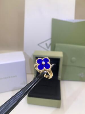Icon Luck Van Cleef και κίτρινο χρυσό διαμάντι VCARD40800 Carnelian δαχτυλιδιών Arpels Alhambra
