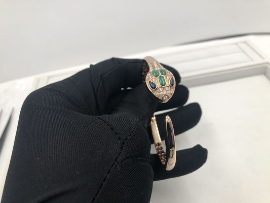 Ποιότητα Τα βραχιόλια γοητείας Snakewomens κοσμήματος πολυτέλειας προσάρμοσαν το ρόδινο χρυσό 18 Kt με τα διαμάντια εργοστάσιο