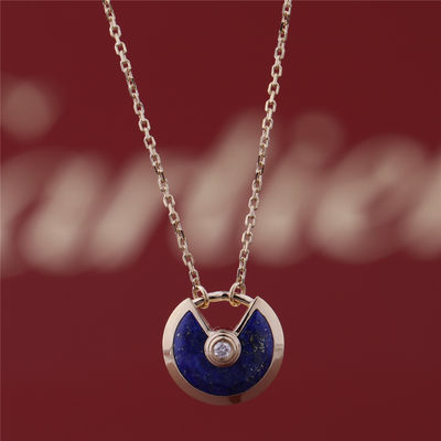 Ποιότητα Πρότυπο κίτρινο Gold Amulette de Necklace With διαμάντι λάού λάζουλι λάπις λάζουλι Xs εργοστάσιο