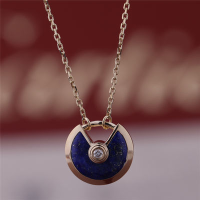 Ποιότητα Πρότυπο κίτρινο Gold Amulette de Necklace With διαμάντι λάού λάζουλι λάπις λάζουλι Xs εργοστάσιο