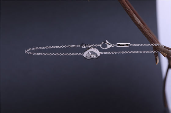 Ποιότητα Ευτυχές βραχιόλι 18k άσπρο χρυσό 85a054-1001 εικονιδίων διαμαντιών κοσμήματος Chopard δώρων κοριτσιών εργοστάσιο