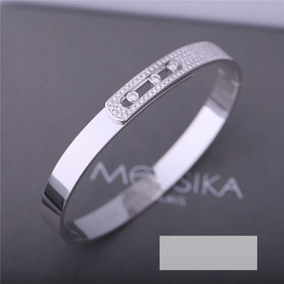 Ποιότητα Άσπρο χρυσό κόσμημα 4.5mm του Παρισιού βραχιολιών διαμαντιών πλάτος εργοστάσιο