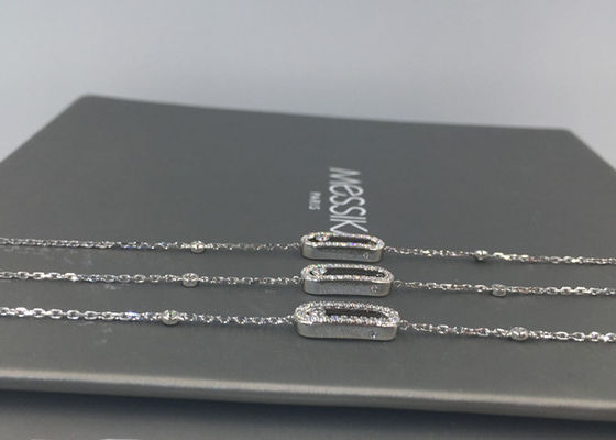 Ποιότητα Μικρό χρυσό βραχιόλι μεγέθους 18k με τα διαμάντια, άσπρα χρυσά βραχιόλια αλυσίδων για τις κυρίες εργοστάσιο